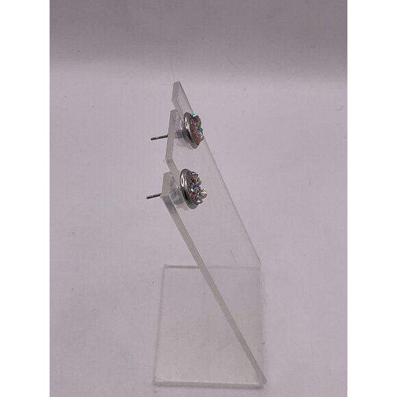 Iridescent Stud Earrings Stainless Steel Round Shape 316 - Picture 2 of 4